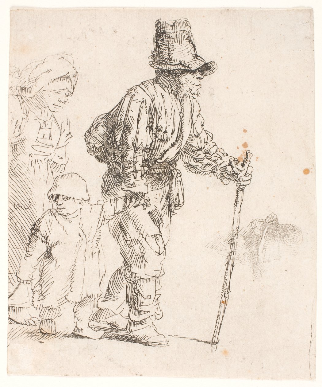 Una famiglia di contadini in viaggio da Rembrandt van Rijn