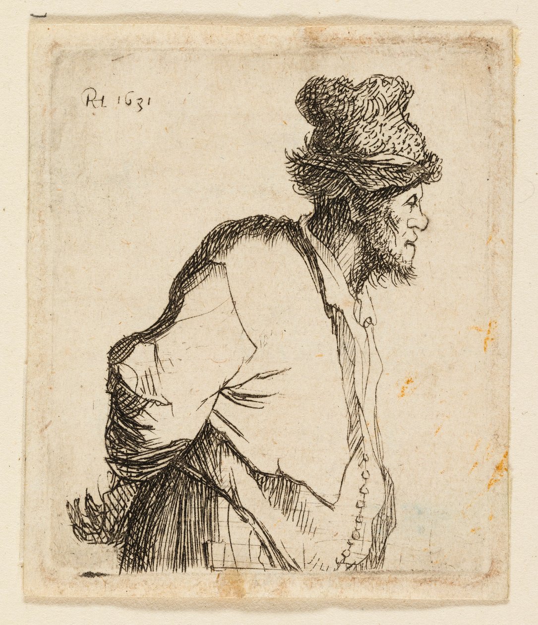Contadino con le mani dietro la schiena da Rembrandt van Rijn