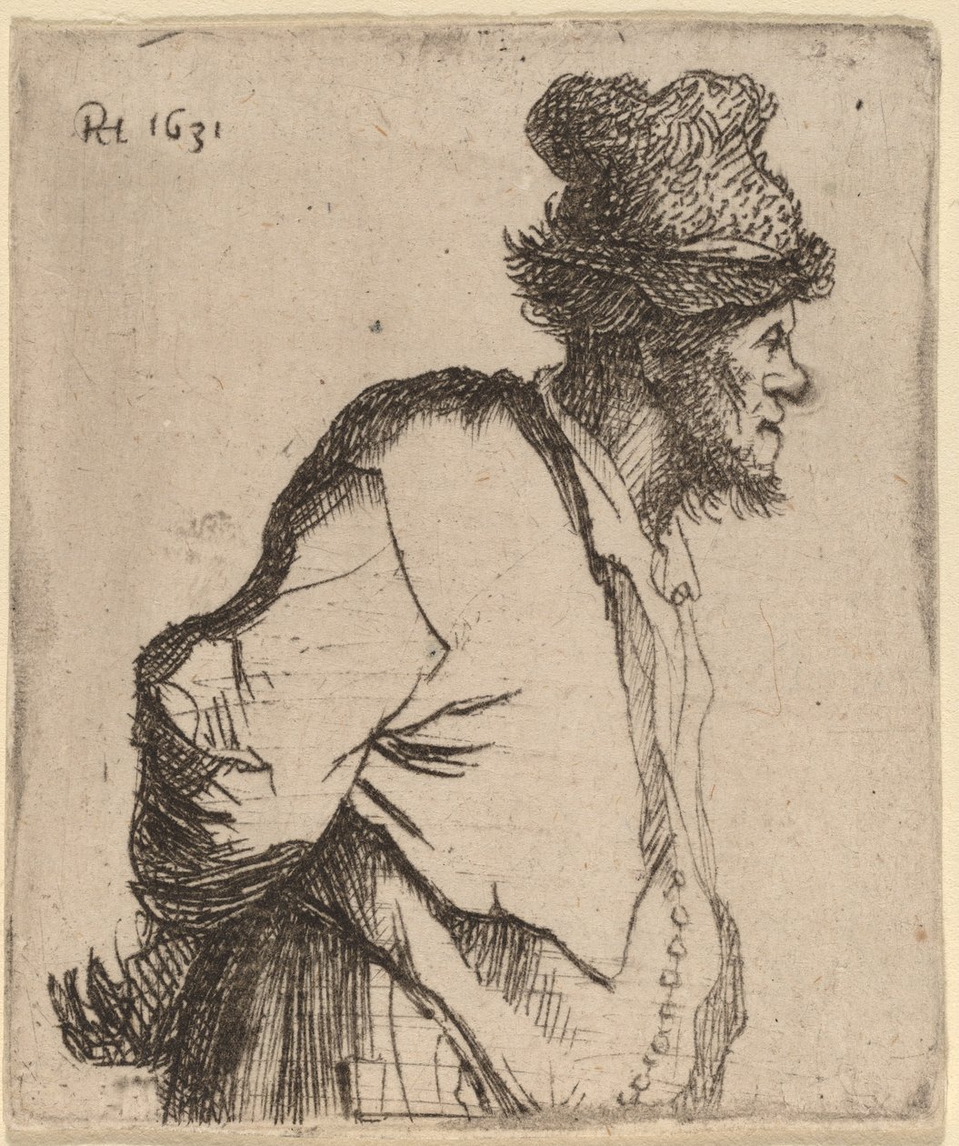 Contadino con le mani dietro la schiena da Rembrandt van Rijn