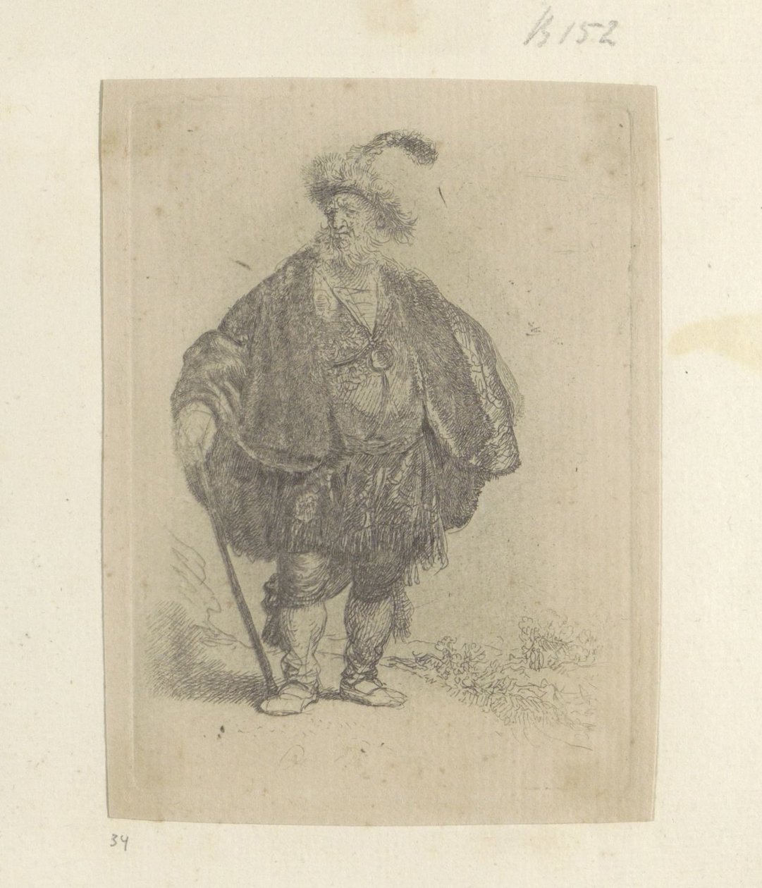 Uomo persiano (serie Recueil de quatre-vingt-cinq estampes originales) da Rembrandt van Rijn