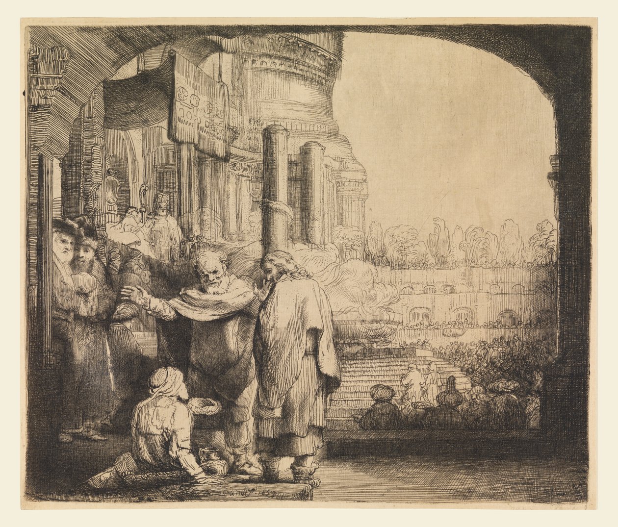 Pietro e Giovanni alla porta del tempio da Rembrandt van Rijn
