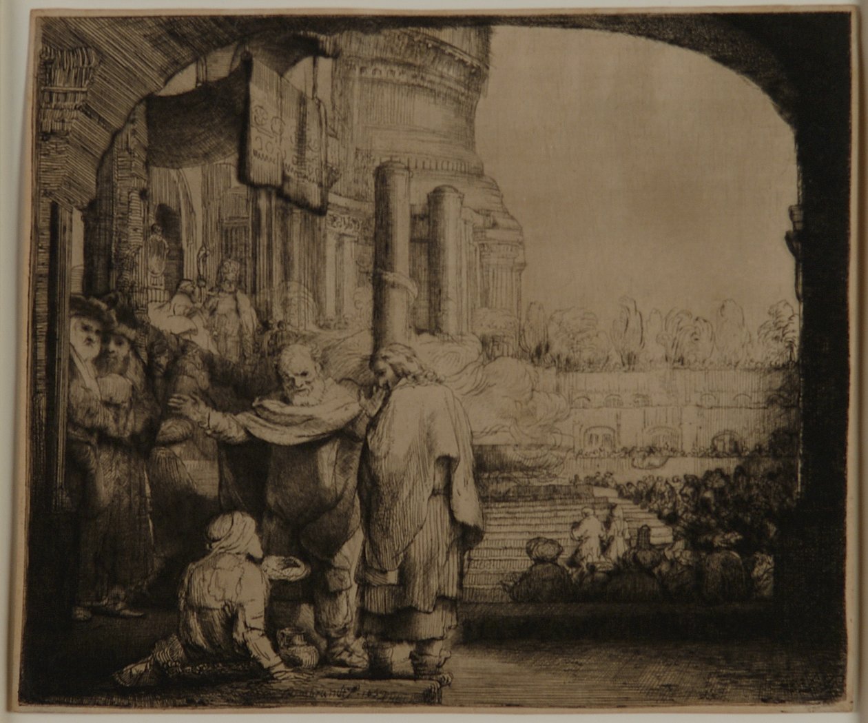 Pietro e Giovanni alla porta del tempio da Rembrandt van Rijn