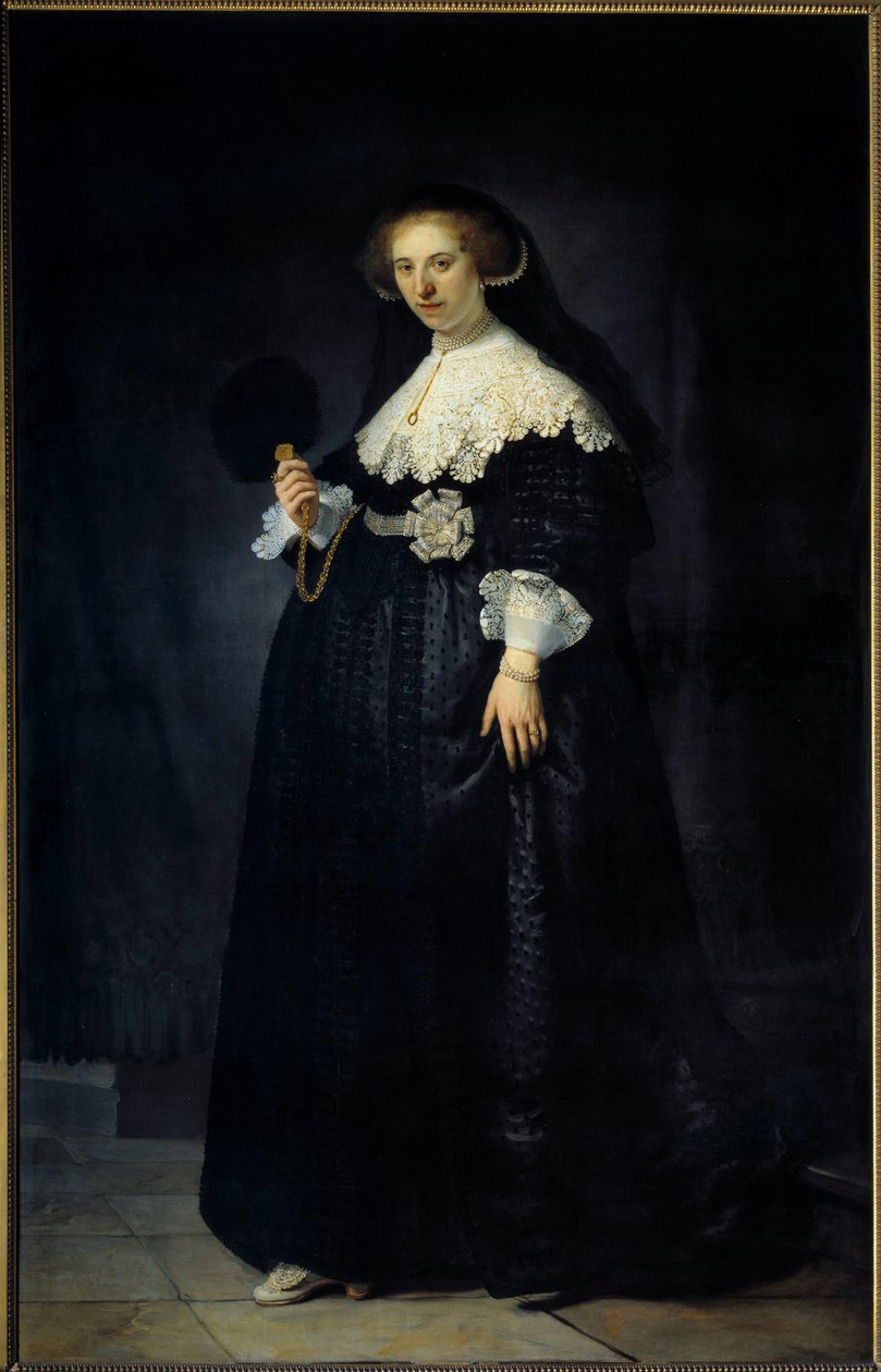 Ritratto in piedi di Oopjen Coppit, donna di Maertens Soolmans da Rembrandt van Rijn