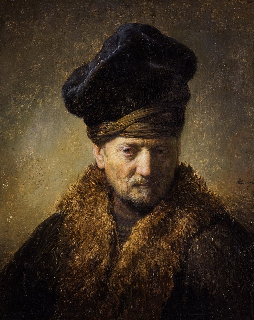 Ritratto di un vecchio con cappello di pelliccia, 1630 da Rembrandt van Rijn