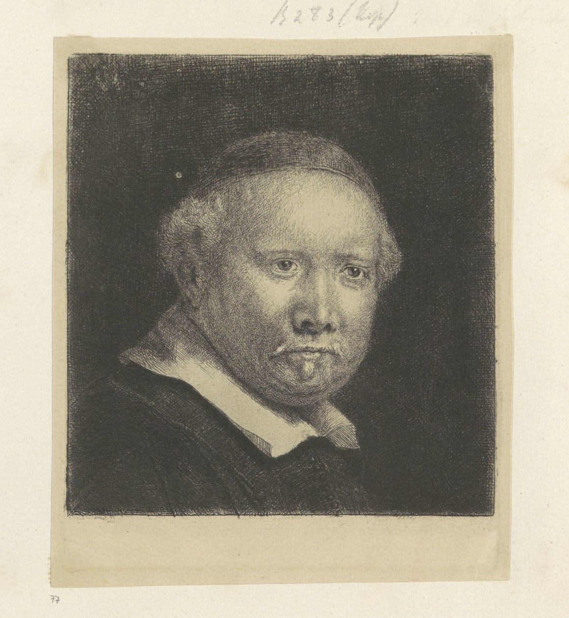 Ritratto del maestro di scrittura Lieven Willemsz. van Coppenol: grande lastra da Rembrandt van Rijn