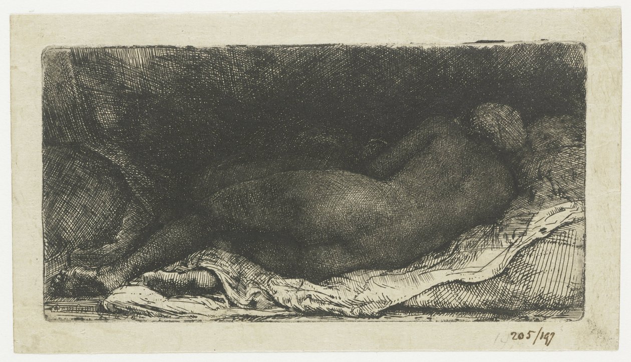 Nudo femminile reclinato da Rembrandt van Rijn