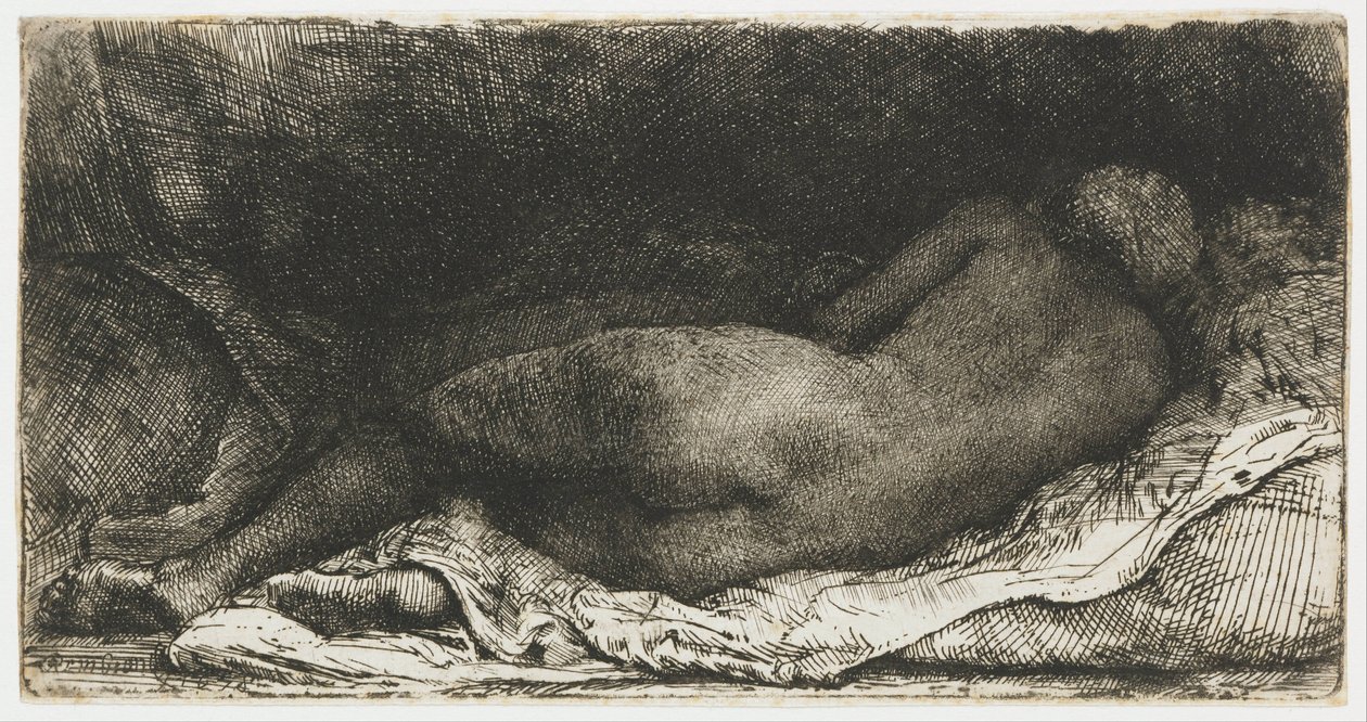 Nudo femminile reclinato da Rembrandt van Rijn
