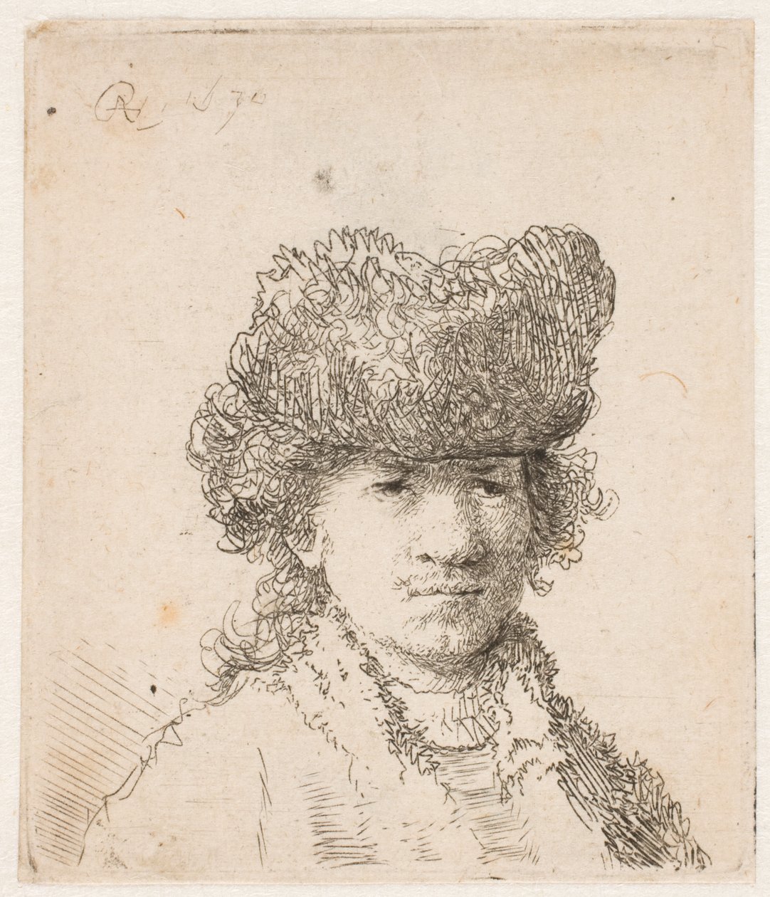 Rembrandt con un berretto di pelliccia: la luce che illumina l
