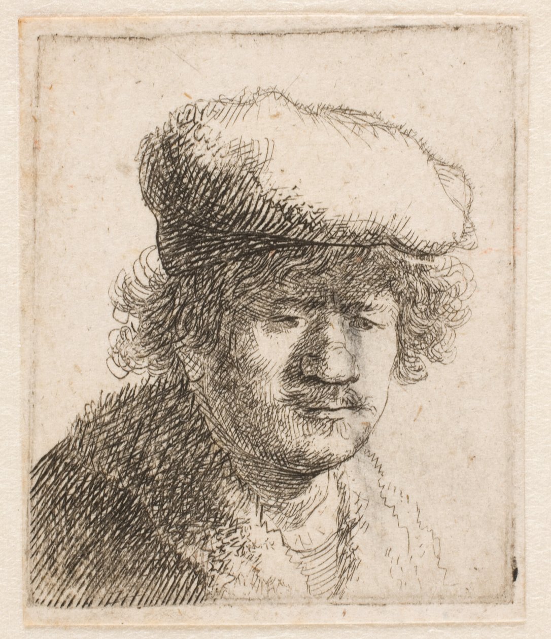 Rembrandt con il berretto calato sulla fronte: busto da Rembrandt van Rijn