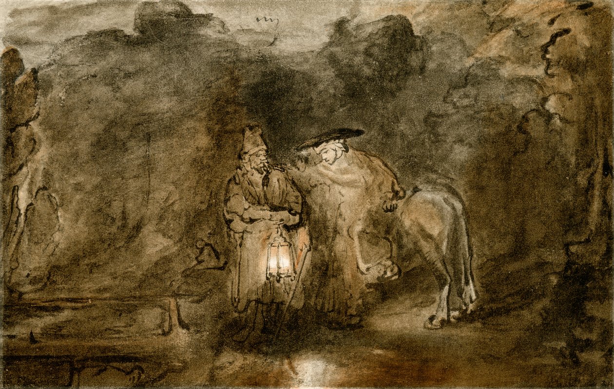 Riposo durante la fuga in Egitto da Rembrandt van Rijn