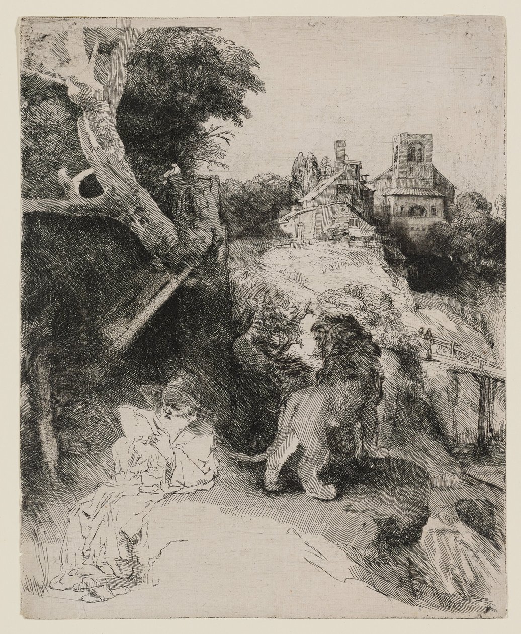 San Girolamo che legge in un paesaggio italiano da Rembrandt van Rijn