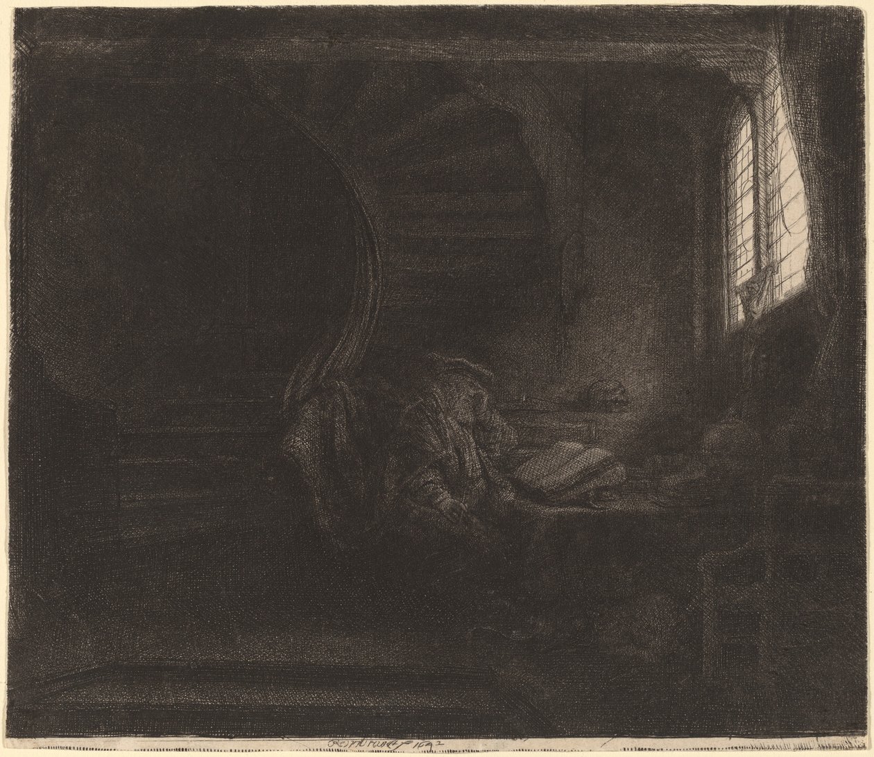 San Girolamo in una camera oscura da Rembrandt van Rijn