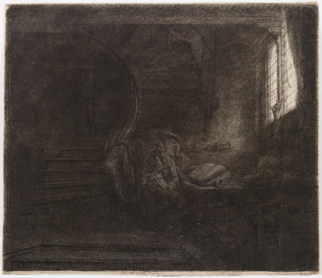 San Girolamo in una stanza buia da Rembrandt van Rijn