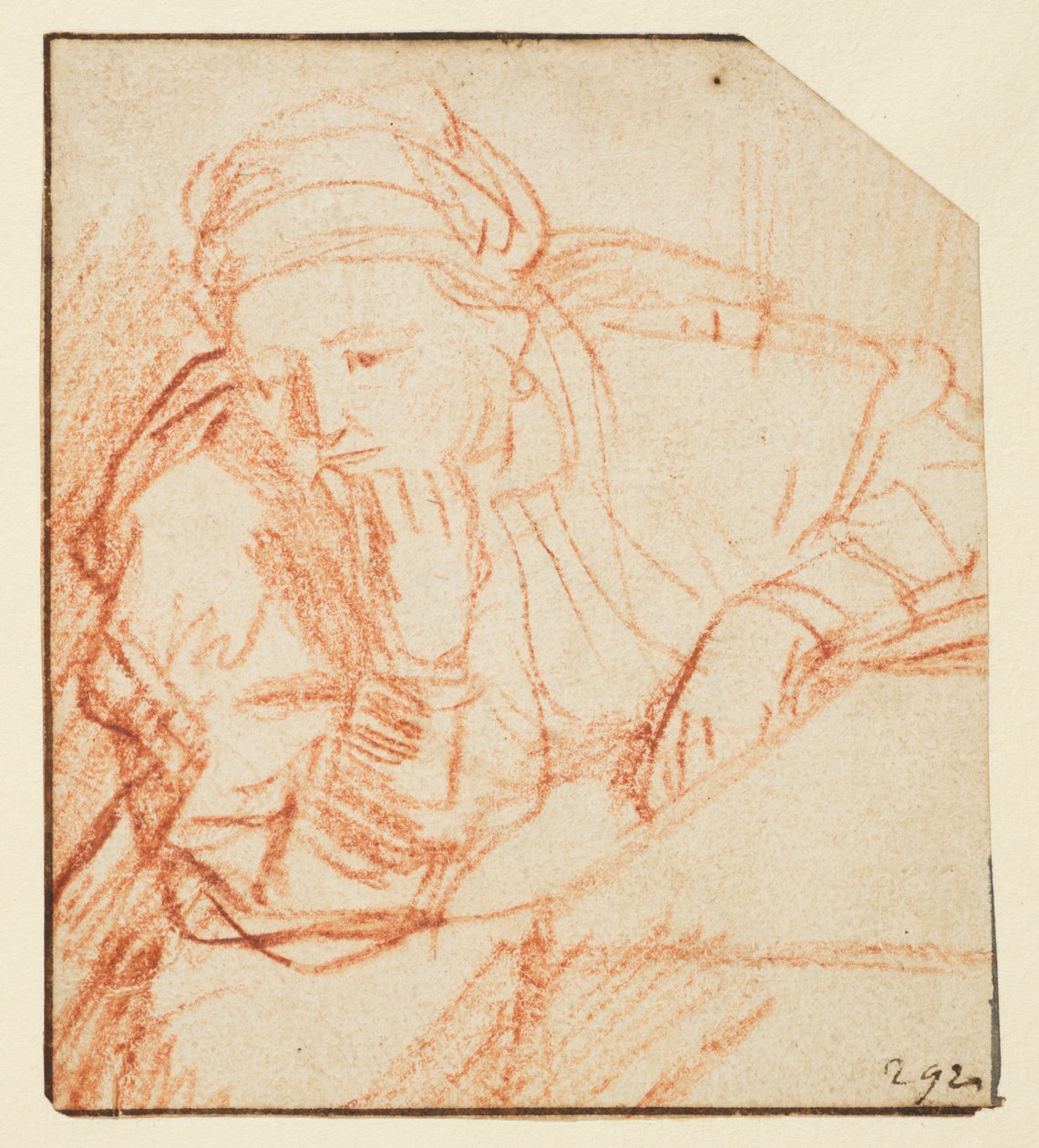 Saskia seduta a un tavolo da Rembrandt van Rijn