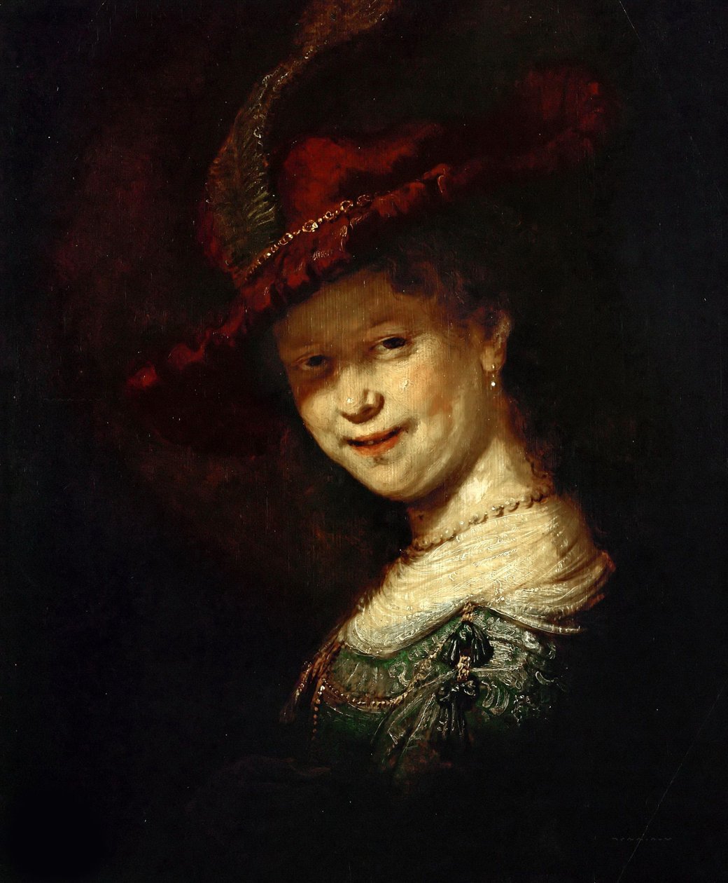 Saskia van Uylenburgh da ragazza, 1633 da Rembrandt van Rijn