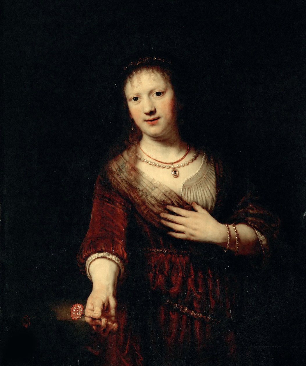 Saskia con il fiore rosso, 1641 da Rembrandt van Rijn