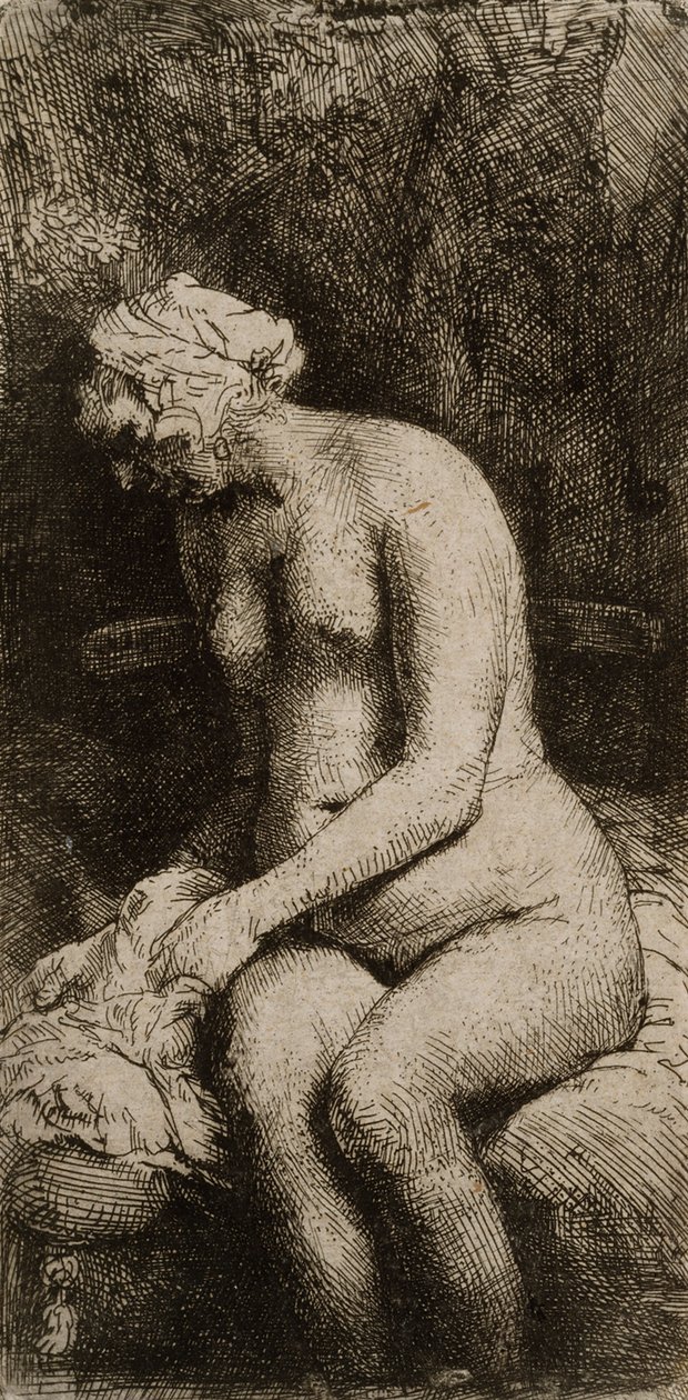 Nudo seduto da Rembrandt van Rijn