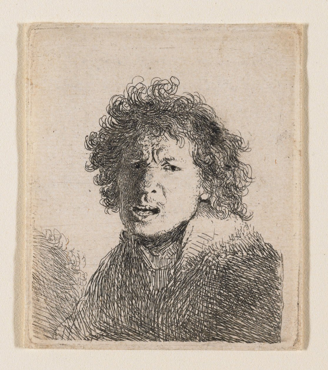 Autoritratto come se stesse gridando da Rembrandt van Rijn