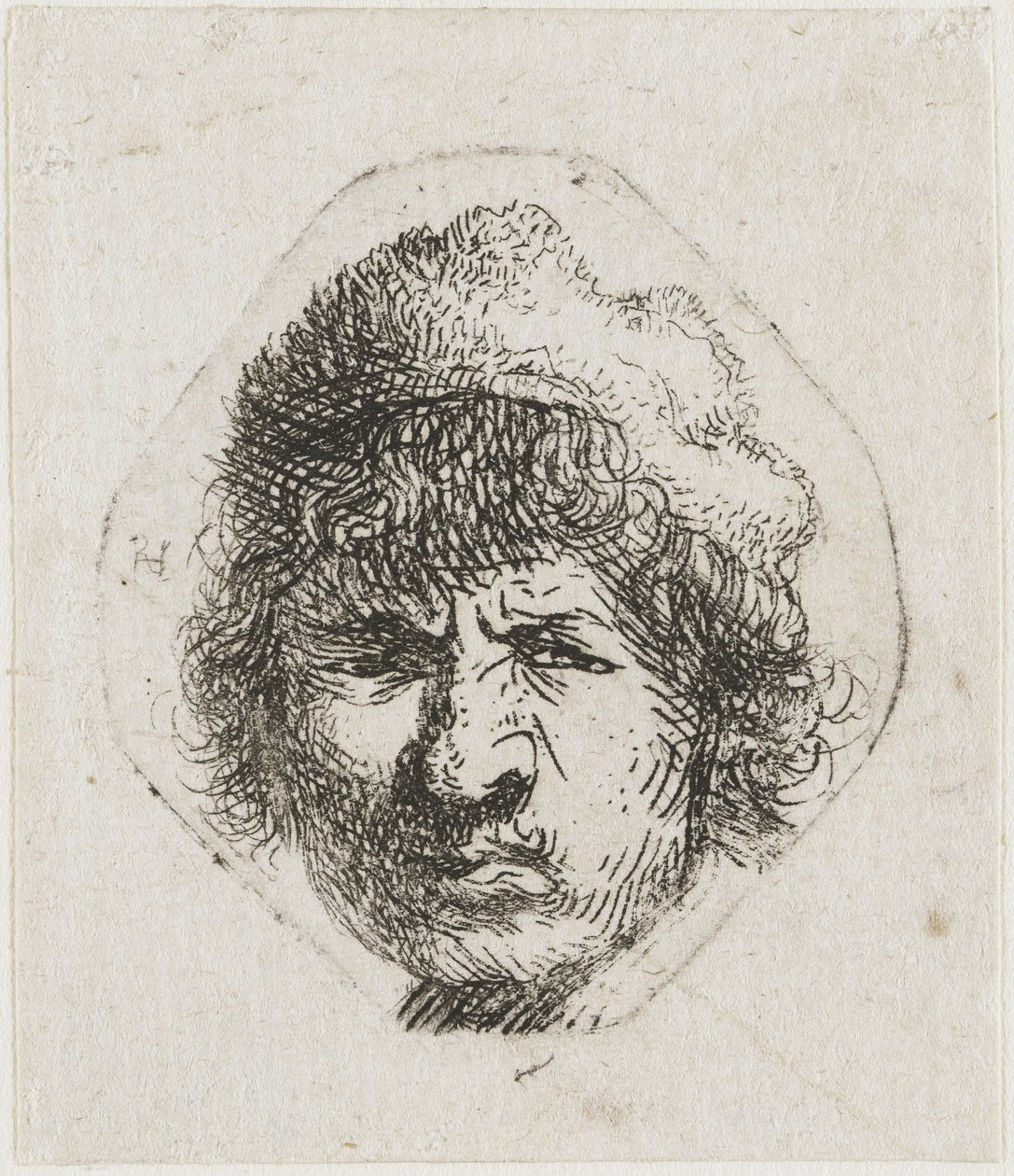 Autoritratto accigliato, ca 1631 da Rembrandt van Rijn