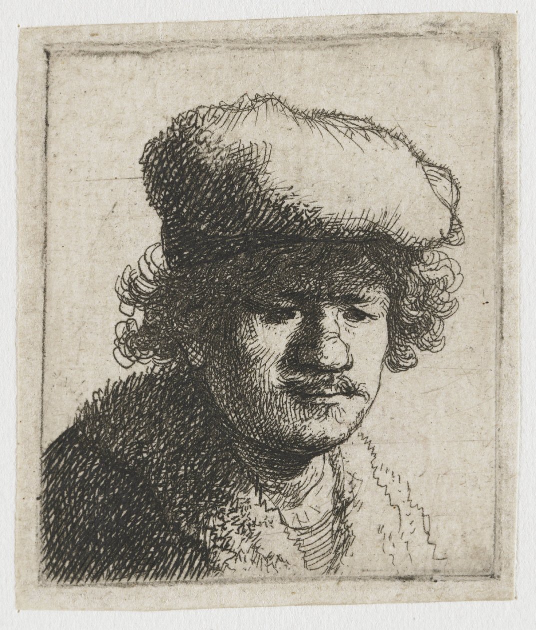 Autoritratto con il berretto tirato in avanti da Rembrandt van Rijn