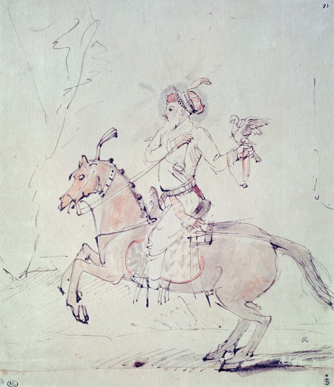 Shah Jehan con falco a cavallo da Rembrandt van Rijn