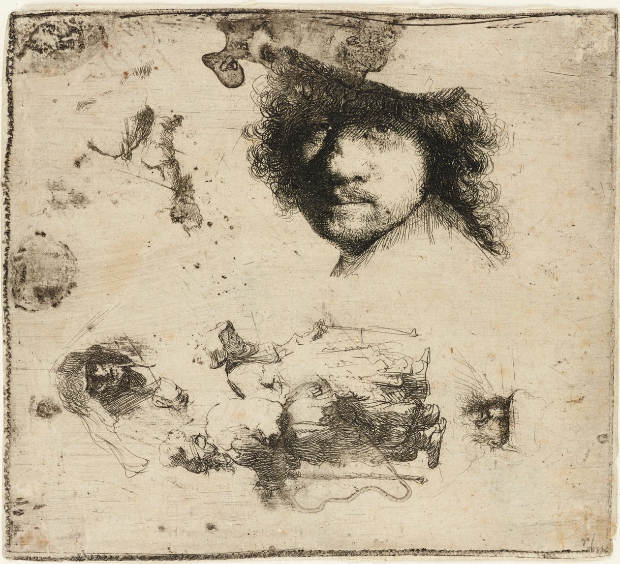 Foglio di studi da Rembrandt van Rijn