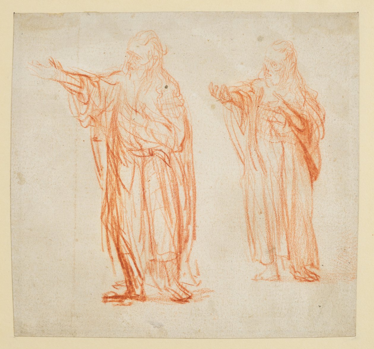 Foglio con due studi per "San Giovanni Battista" da Rembrandt van Rijn