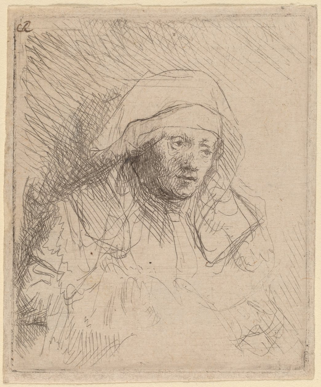 Donna malata con un grande copricapo bianco (Saskia) da Rembrandt van Rijn