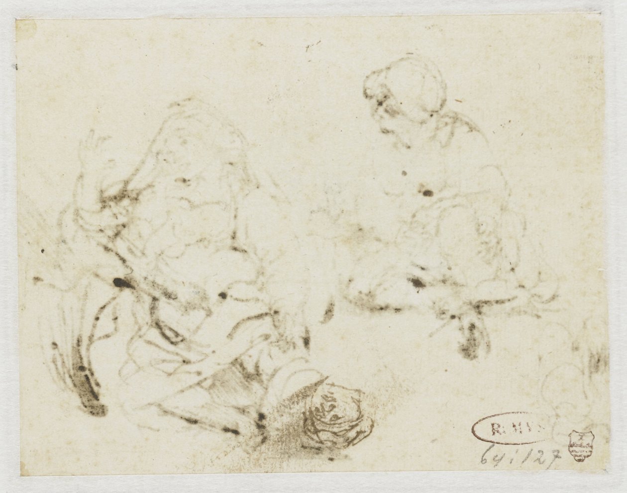 Piccolo studio della testa della donna malata da Rembrandt van Rijn