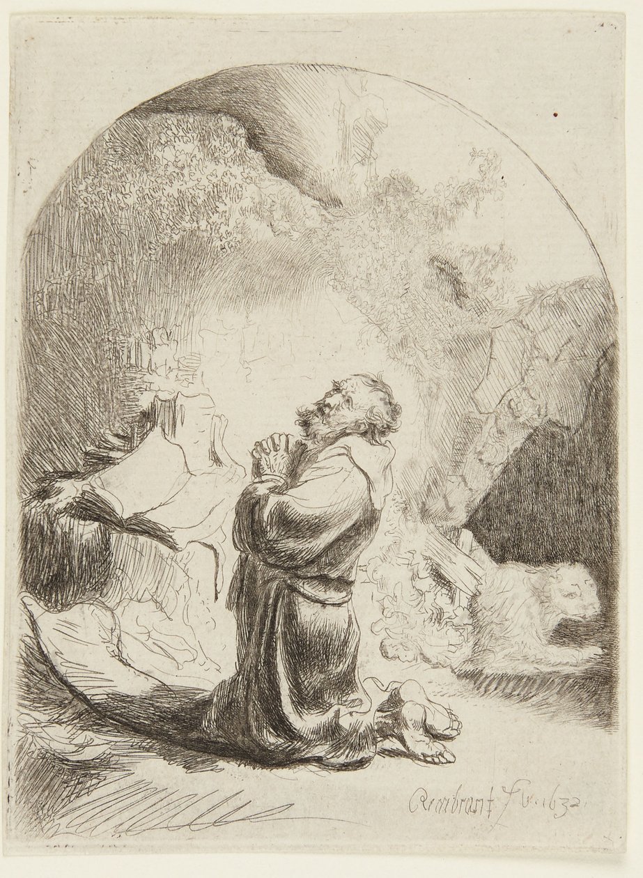 San Girolamo in preghiera da Rembrandt van Rijn