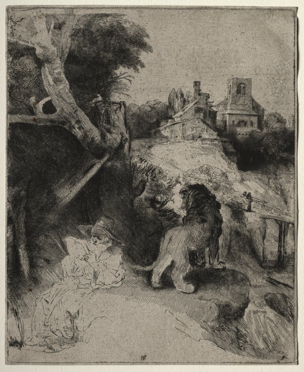 San Girolamo che legge in un paesaggio italiano da Rembrandt van Rijn