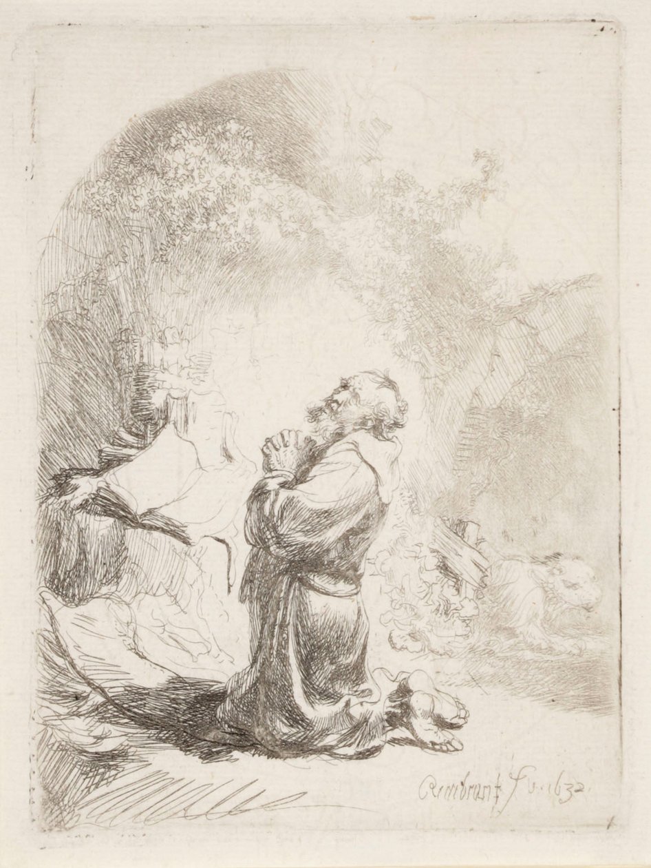 San Girolamo in preghiera da Rembrandt van Rijn