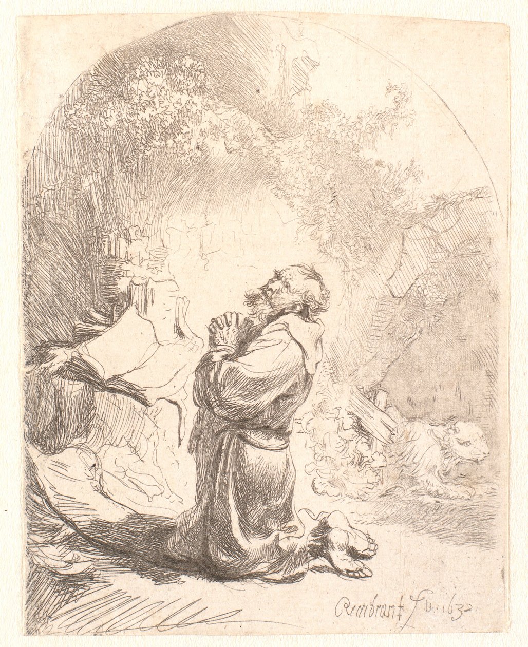 San Girolamo in preghiera da Rembrandt van Rijn
