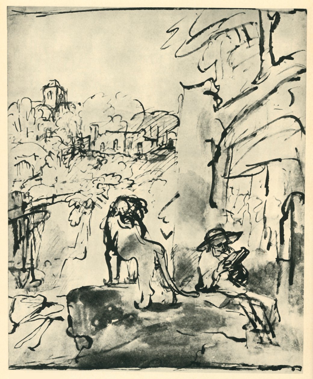 San Girolamo che legge in un paesaggio da Rembrandt van Rijn