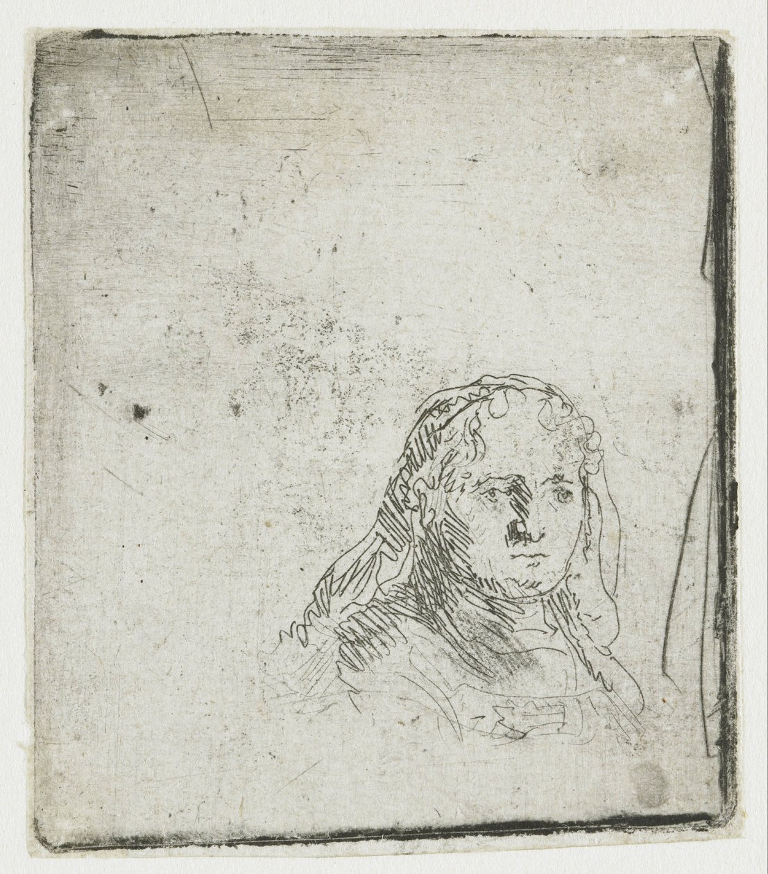Studio della testa di una donna da Rembrandt van Rijn