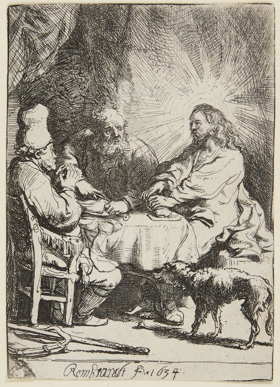 Cena a Emmaus (porzione piccola) da Rembrandt van Rijn