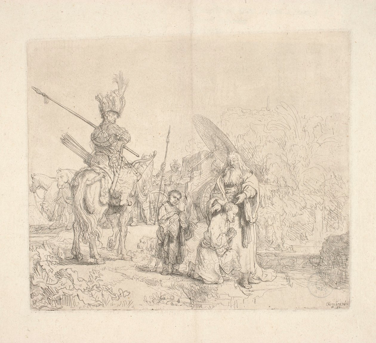 San Filippo, diacono, battezza un cortigiano della regina etiope Kandake (il cosiddetto “Battesimo dell’eunuco”) da Rembrandt van Rijn