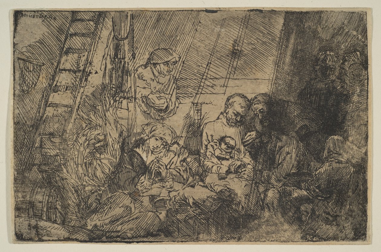 La circoncisione nella stalla, 1654 da Rembrandt van Rijn
