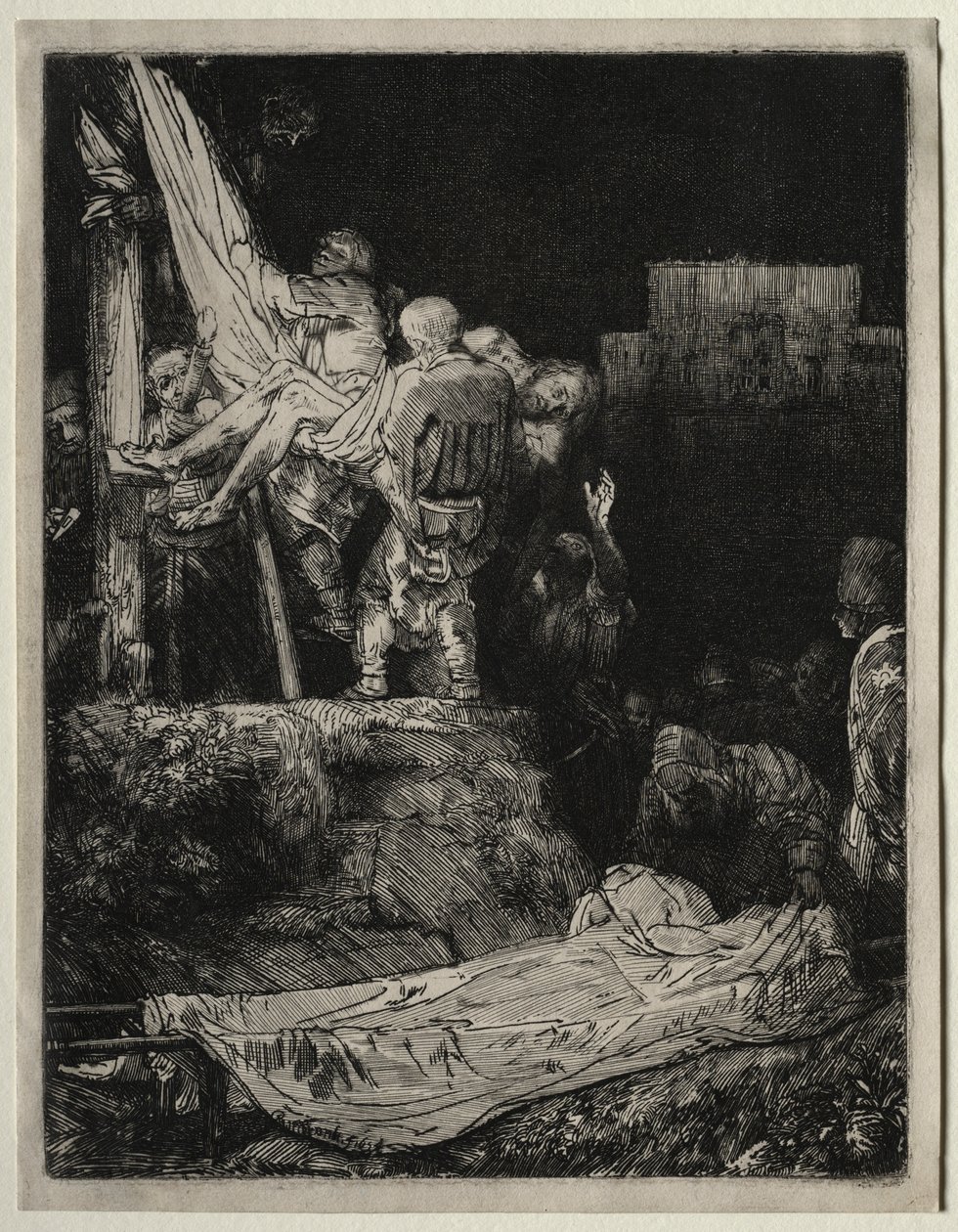 La discesa dalla croce alla luce delle torce, 1654 da Rembrandt van Rijn
