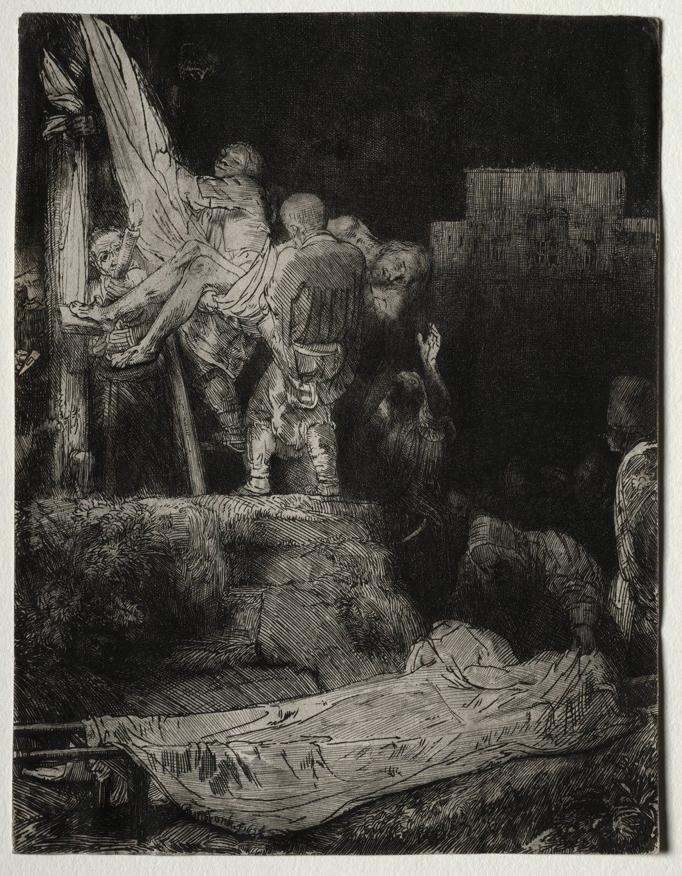 La discesa dalla croce alla luce delle torce, 1654 da Rembrandt van Rijn