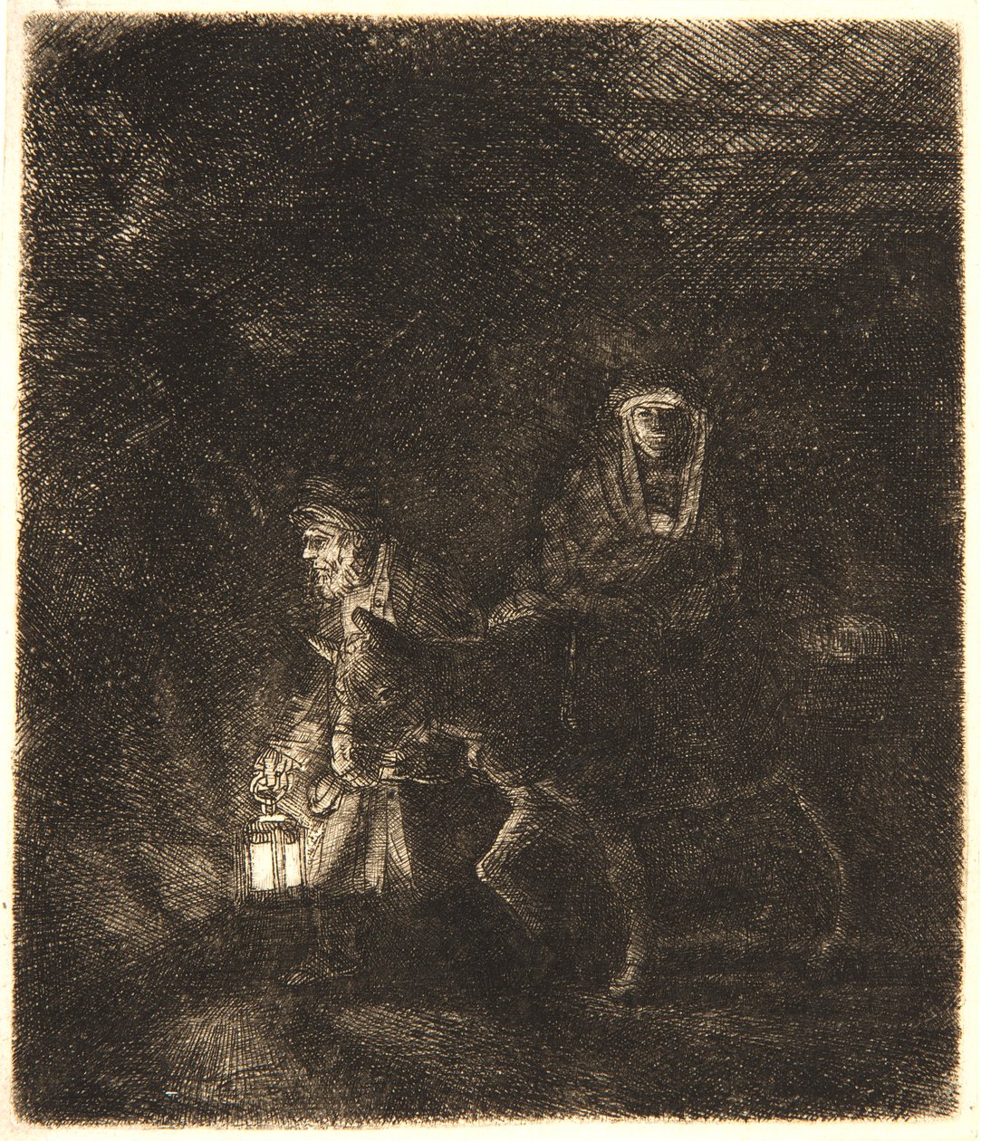 La fuga in Egitto: un pezzo notturno da Rembrandt van Rijn
