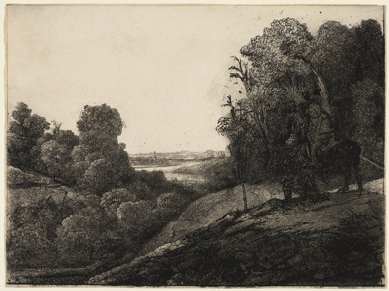 La fuga in Egitto: Alterato da Seghers da Rembrandt van Rijn