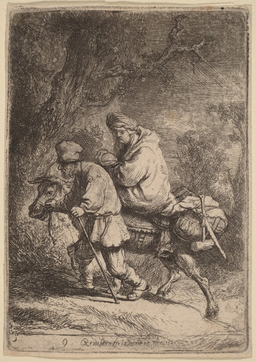 La fuga in Egitto: Piccolo da Rembrandt van Rijn