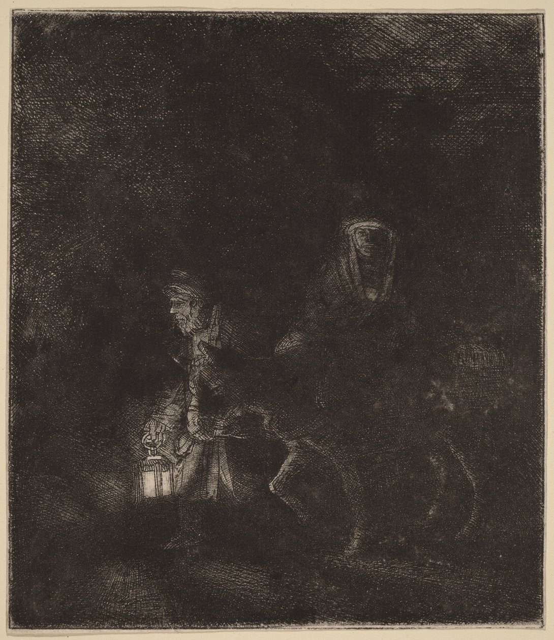 La fuga in Egitto: un brano notturno da Rembrandt van Rijn