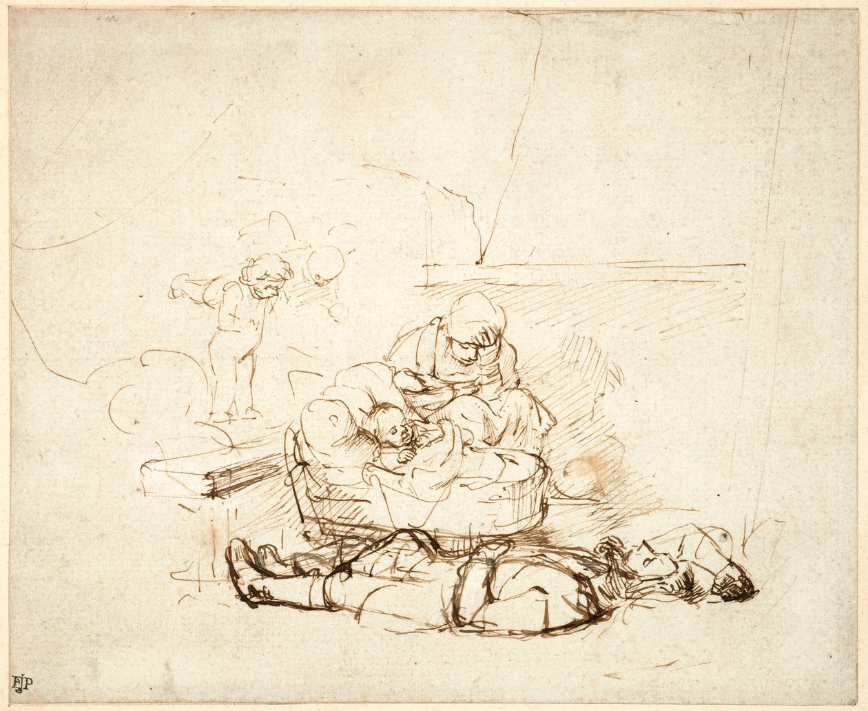 La Sacra Famiglia dormiente, con angeli, 1645 da Rembrandt van Rijn