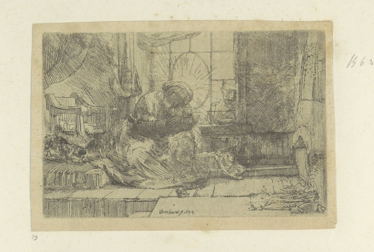 La Sacra Famiglia con il gatto e il serpente da Rembrandt van Rijn