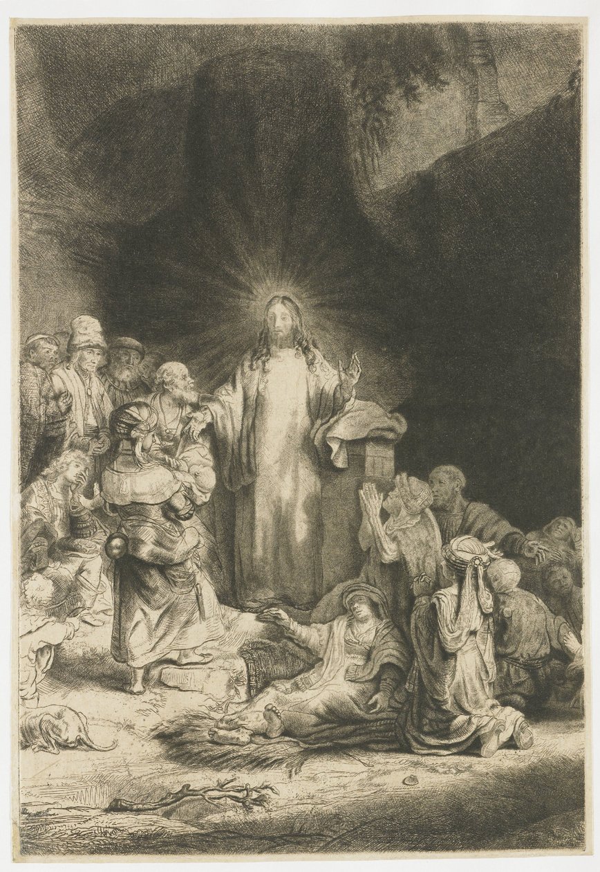 La stampa dei cento fiorini: l’opera centrale raffigurante Cristo che predica da Rembrandt van Rijn