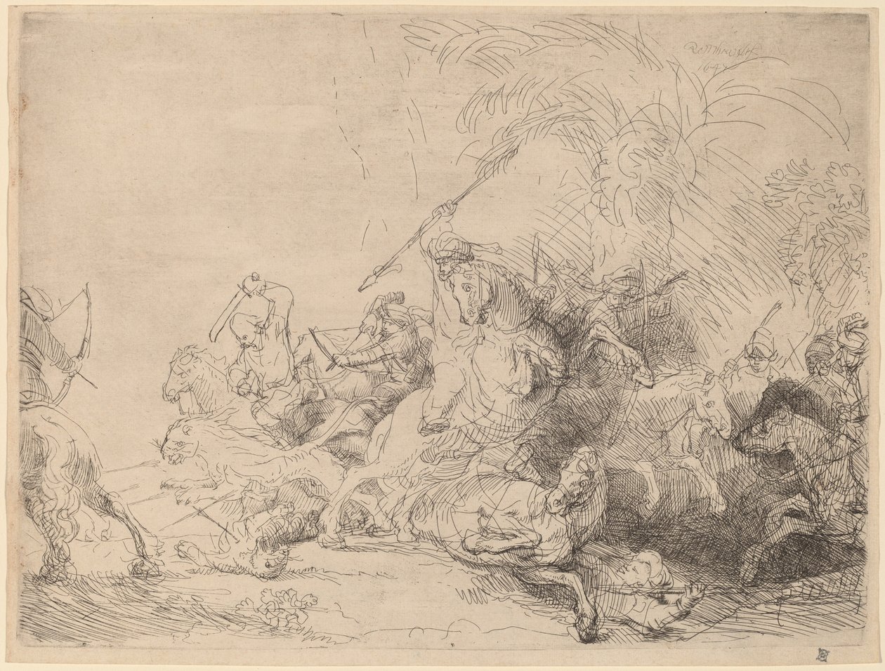 La Grande Caccia al Leone da Rembrandt van Rijn
