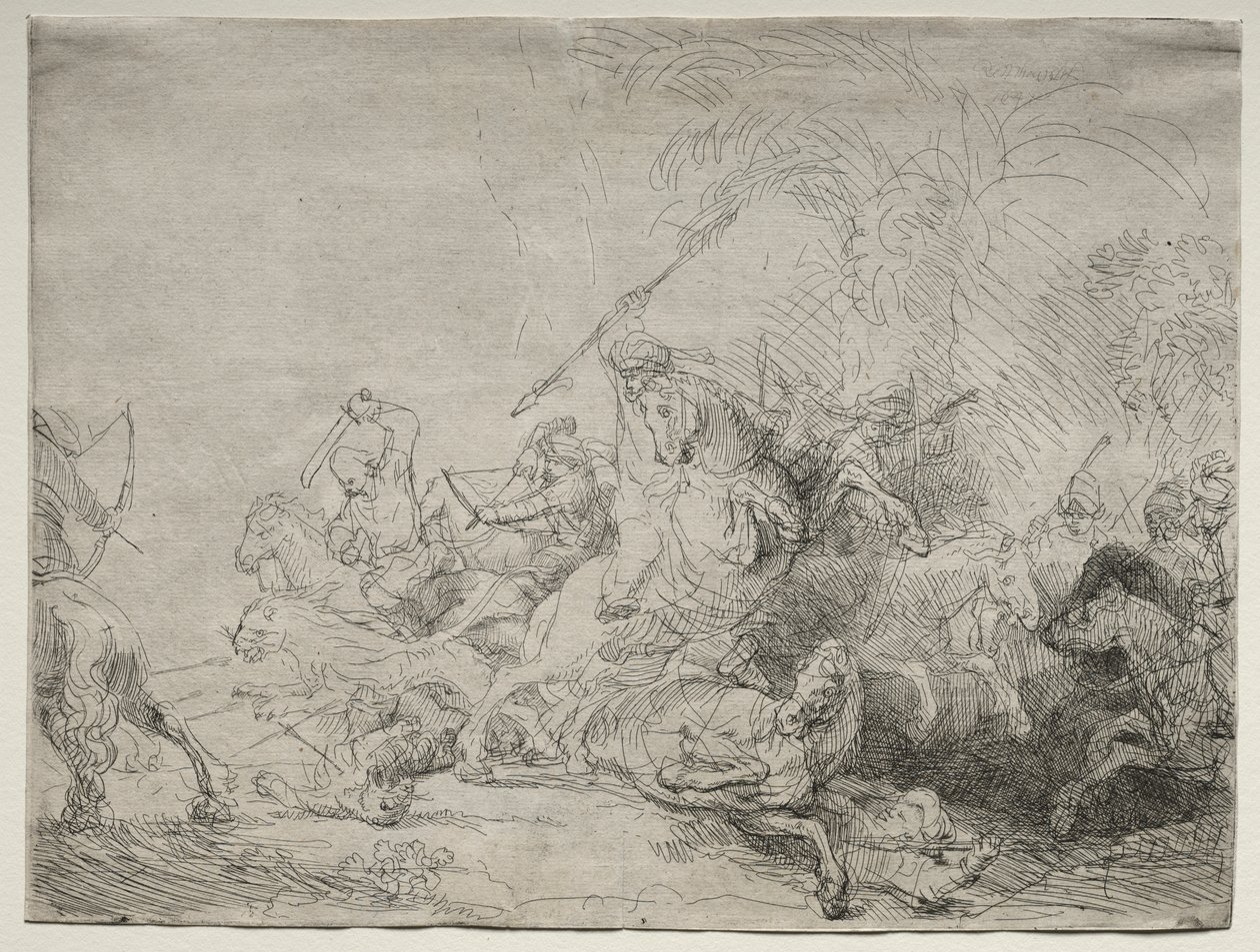 La grande caccia al leone da Rembrandt van Rijn