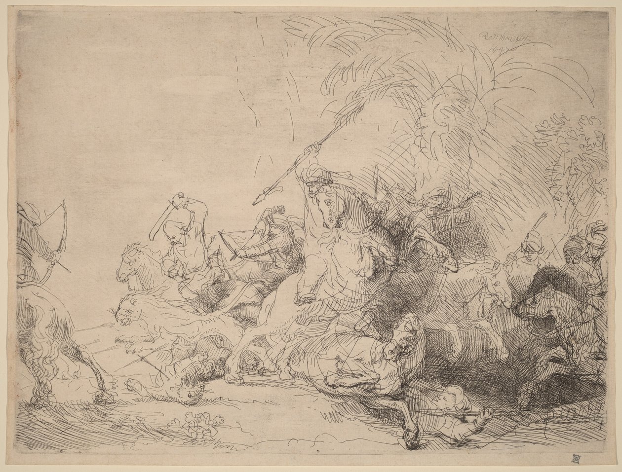 La grande caccia al leone da Rembrandt van Rijn